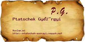 Ptatschek Györgyi névjegykártya